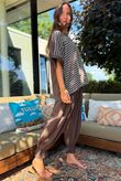 Below Deck Cheesecloth Stripe Tee Chocolate